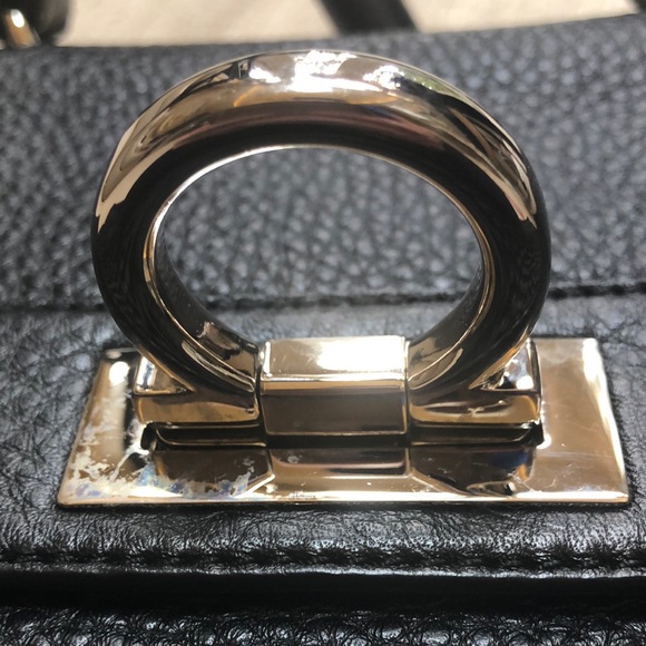 Salvatore Ferragamo Black Pebbled Leather Sofia Bag Silver tone hardware - Picture 14 of 16